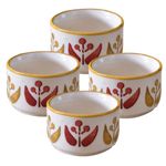 Kunhar Ceramic Sauce Holder - 56 ML, 4 Pieces, Off White