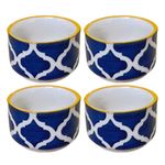 Kunhar Ceramic Sauce Holder - 56 ML, 4 Pieces, Yellow Blue (109)