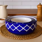 Kunhar Ceramic Mixing Bowl Set – 4 Pieces (1500ml, 800ml, 600ml, 400ml), Blue Umrao – Durable, Microwave & Dishwasher Safe – Ideal for Mixing, Serving & Storage