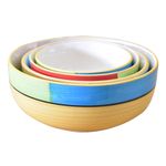 Kunhar Ceramic Mixing Bowl Set – 4 Pieces (1500ml, 800ml, 600ml, 400ml), Yellow – Durable, Microwave & Dishwasher Safe – Ideal for Mixing, Serving & Storage