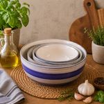 Kunhar Ceramic Mixing Bowl Set – 4 Pieces (1500ml, 800ml, 600ml, 400ml), Monsoon – Durable, Microwave & Dishwasher Safe – Ideal for Mixing, Serving & Storage