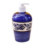 Kunhar Ceramic Liquid Soap Dispenser, 450 Ml, Blue