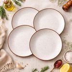 Kunhar Ceramic Dinner Plates 7 Inch Set of 4 | Rustic Ivory Speckled Finish | Premium Glazed Stoneware | Microwave & Dishwasher Safe | Serving Plates for Dinner, Pasta & Salad