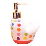 KunhaR Ceramic Liquid Soap Dispenser, 450 Ml, Red Base