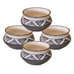 Kunhar Ceramic Sauce Holder - 90 ML, 4 Pieces, Gray