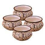 Kunhar Ceramic Sauce Holder - 90 ML, 4 Pieces, Black Luster