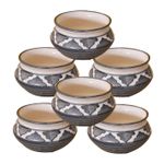 Kunhar Ceramic Sauce Holder - 90 ML, 6 Pieces, Gray