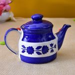KunhaR Ceramic Teapot 650ML Blue – Durable 1 Piece Tea Coffee Pot for Kitchen Dining