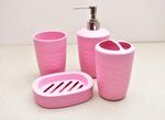 KunhaR 4-Piece Bathroom Accessories Set – Liquid Soap Dispenser, Soap Dish, Toothbrush Holder & Tumbler