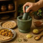 Kunhar Natural Green Marble Mortar Pestle Set Imam Dasta Ohkli Musal Kharal 4 x 4 Inches Green Full Polish Kitchen Grinding Tool