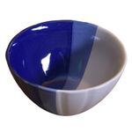Kunhar Glazed Studio Pottery Ceramic Bowl 1000 ML White Blue