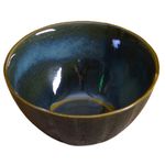 Kunhar Glazed Studio Pottery Ceramic Bowl - 1000 ML, 1 Piece, Charcoal Grey
