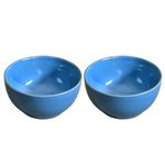 Kunhar Glazed Studio Pottery Ceramic Bowl Set, 250 ML, 2 Pieces Dark Sky Blue