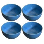 Kunhar Glazed Studio Pottery Ceramic Bowl - 250 ML, 4 Pieces Dark Sky Blue
