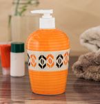 KunhaR Ceramic Liquid Soap Dispenser - Orange, 450ml, 2 Pieces