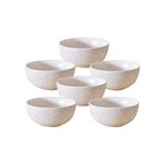Kunhar Ceramic Matt Finish Dessert Bowl - 200 Ml, 6 Pieces, White Matt
