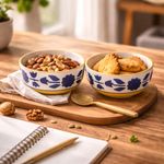 Kunhar Ceramic Serving Bowls (Yellow, 400 ml) - 2 Pieces