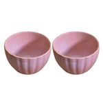 Kunhar Glazed Studio Pottery Ceramic Bowl - 300 ML, 2 Pieces, Cadillac Pink