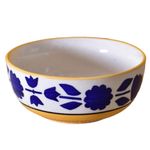 Kunhar Ceramic Serving Bowls (Yellow, 600 ml) - 1 Piece