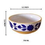 Kunhar Ceramic Serving Bowls (Yellow, 800 ml) - 1 Piece