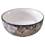 Kunhar Ceramic Serving Bowls (Black Luster, 800 ml) - 1 Piece