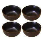 KunhaR Ceramic Matt Finish Dessert Bowl - 200 Ml, 4 Pieces, Black