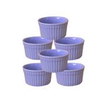 KunhaR Ceramic Ramekin Bowls - 200 ML, 6 Pieces, Lavender Blue