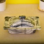 KunhaR Ceramic Butter Pot - 400 Ml, 1 Piece, Black Shine