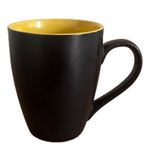 Kunhar Ceramic Coffee Mug, Ceramic Milk Mug - 350 Ml, 1 Piece, Black Yellow Matte