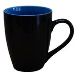 Kunhar Ceramic Coffee Mug, Ceramic Milk Mug - 350 Ml, 4 Pieces, Blue Black Shine
