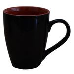 Kunhar Ceramic Coffee Mug, Ceramic Milk Mug - 350 Ml, 2 Pieces, Red Black Shine