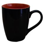 Kunhar Ceramic Coffee Mug, Ceramic Milk Mug - 350 Ml, 1 Piece, Light Red Black Shine