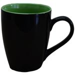 Kunhar Ceramic Coffee Mug, Ceramic Milk Mug - 350 Ml, 1 Piece, Green Black Shine