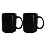 Kunhar Ceramic Coffee Mug, Ceramic Milk Mug - 350 Ml, 2 Pieces, Black