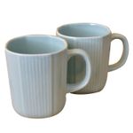 Kunhar Ceramic Coffee Mugs - 2 Piece, Cadet Blue, 300ml