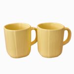 Kunhar Ceramic Coffee Mugs - 2 Piece, Lemon, 300ml