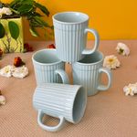 Kunhar Ceramic Coffee Mugs - 4 Piece, Cadet Blue, 290ml