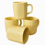 Kunhar Ceramic Coffee Mugs - 4 Piece, Lemon, 300ml