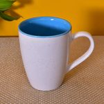 Kunhar Ceramic Milk Mug, Coffee Mug - 1 Piece, White Blue, 350ml