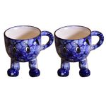 Kunhar Ceramic Milk Mug, Coffee Mug - 2 Pieces, Blue Luster, 200ml