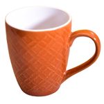 Kunhar Ceramic Milk Mug, Coffee Mug - 4 Pieces, Halloween Orange, 350ml