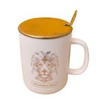 Kunhar Ceramic Coffee Mug, Milk Mug with Spoon - 350 ML