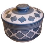 Kunhar Ceramic Donga Lid Ceramic Serving Donga 1000 ML 1 Piece Grey Kitchen Serving Bowl Durable Microwave Safe Dishwasher Safe