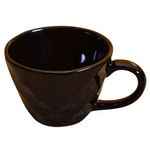 Kunhar Ceramic Diamond Shape Milk Mug, Coffee Mug, Soup Mug - 2 Pieces, Black, 250ml