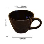 Kunhar Ceramic Diamond Shape Milk Mug, Coffee Mug, Soup Mug - 1 Piece, Black, 250ml