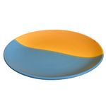 Kunhar Ceramic Plate, 7.5 Inch, 6 Pieces, White Dusty Blue