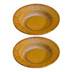 Kunhar Glazed Studio Pottery Ceramic Pasta Plate, 2 Pieces, Pirate Gold (7 Inch)