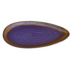 Kunhar Glazed Studio Pottery Ceramic Platter, 1 Piece, Plum Purple (8 Inch x 13 Inch)
