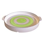 Kunhar Ceramic Snacks Serving Tray, Pizza Plate - 1 Piece, Grey Green, 10 Inch