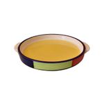 Kunhar Ceramic Snacks Serving Tray, Pizza Plate - 1 Piece, Yellow, 10 Inch